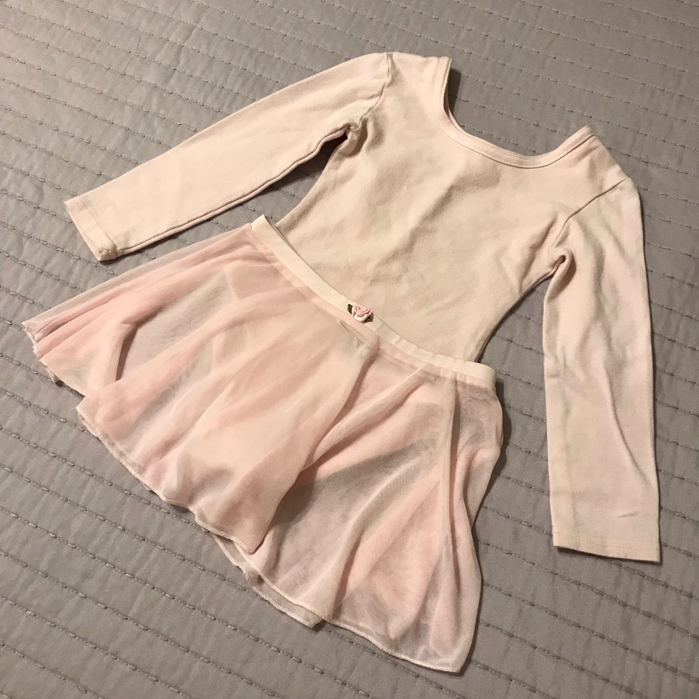 Pink ballet leotard and tutu